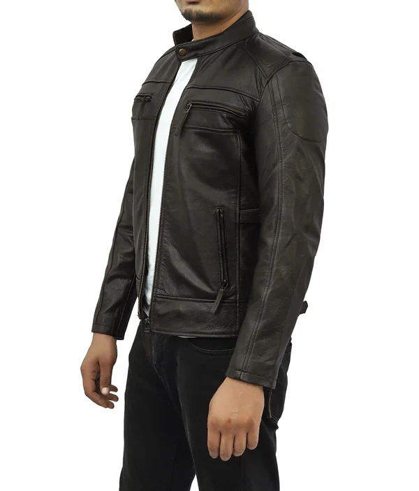 Slim Fit leather Jacket - Image 3