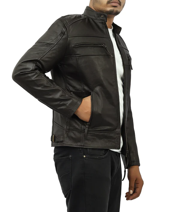 Slim Fit leather Jacket - Image 4